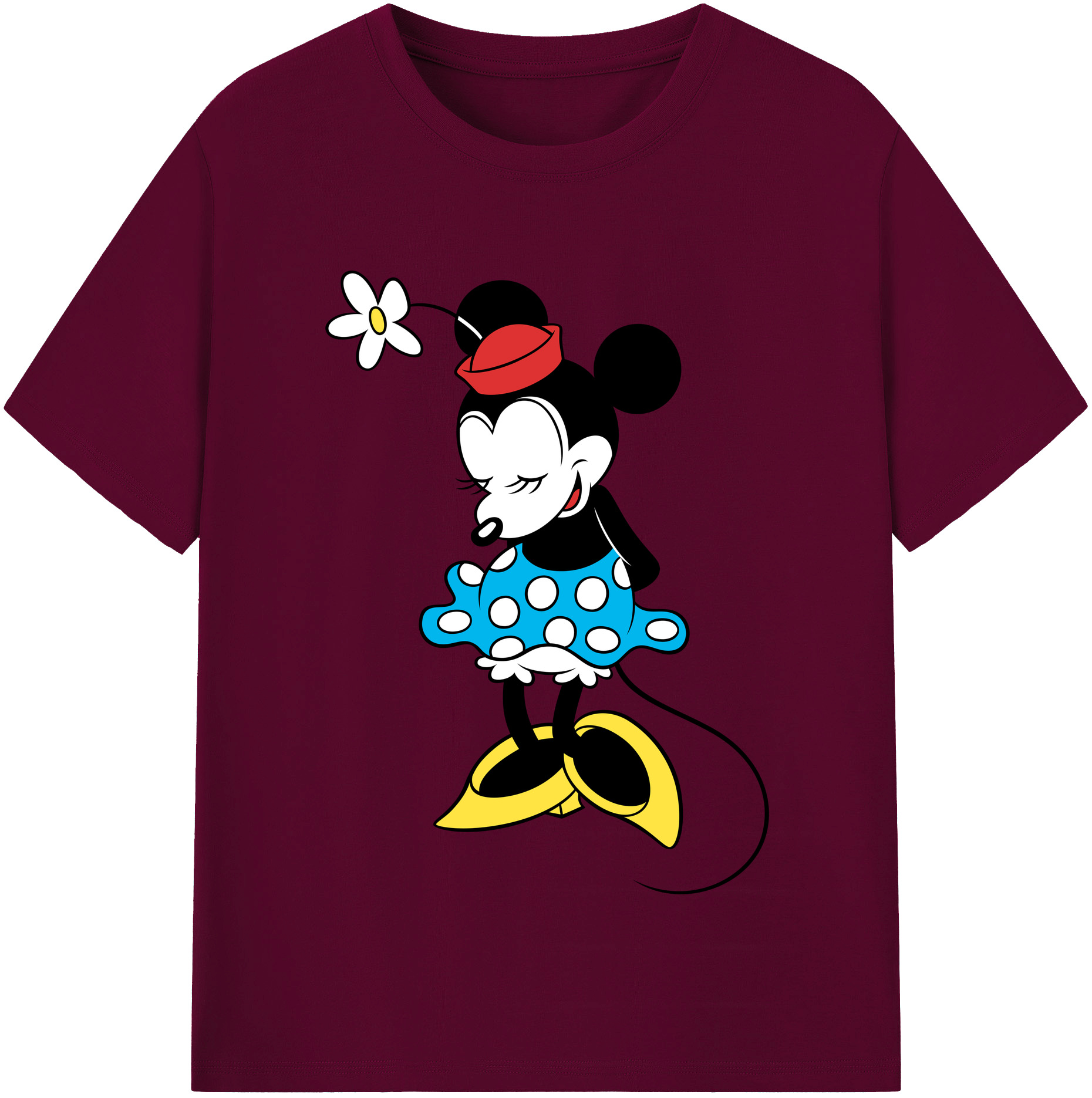 （画像用） ミッキーマウス Mickey Mouse レディースカジュアルプリントTシャツ（綿100％）